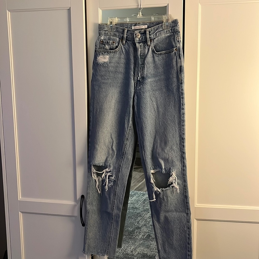 Light wash ultra high rise slim jeans, Pacsun size 23